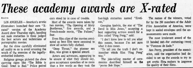 Porn Patrol Signs - AFAA Award Ceremonies A Pictorial History, Part 1 (1977 ...