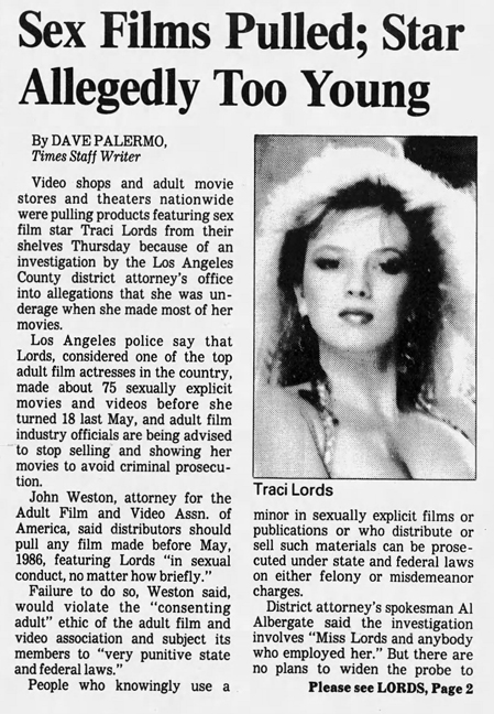 Avon Films, Part 6: Cat and Mouse - How the U.S. Government pursued Avon  Filmsâ€¦ and ended up with Traci Lords - The Rialto Report